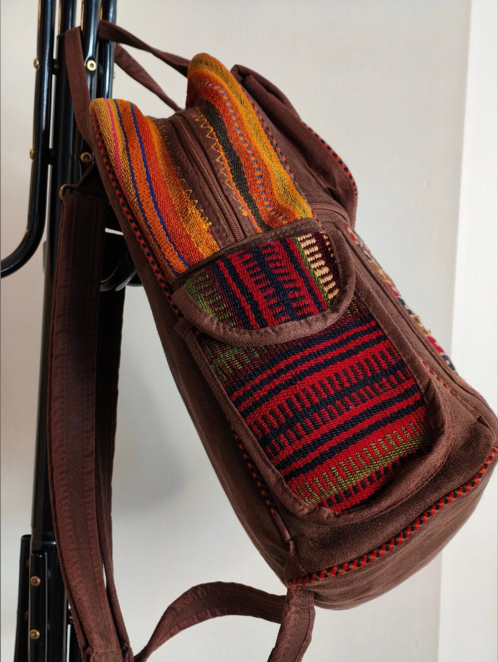Vintage Kilim Multicolor Woven Backpack Boho - Picture 3 of 8